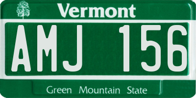 VT license plate AMJ156