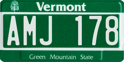 VT license plate AMJ178