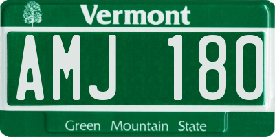 VT license plate AMJ180
