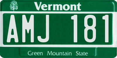VT license plate AMJ181
