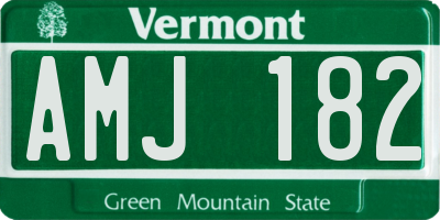 VT license plate AMJ182