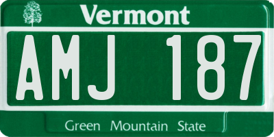 VT license plate AMJ187