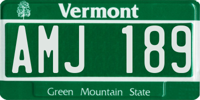 VT license plate AMJ189