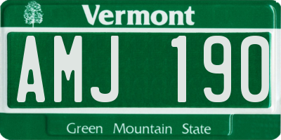 VT license plate AMJ190