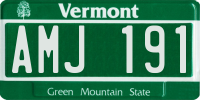 VT license plate AMJ191