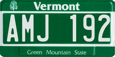 VT license plate AMJ192