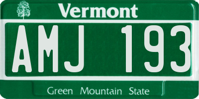 VT license plate AMJ193