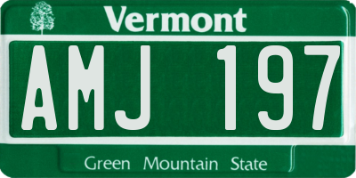 VT license plate AMJ197