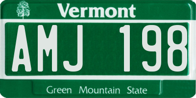 VT license plate AMJ198