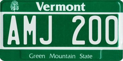 VT license plate AMJ200