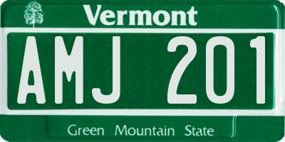 VT license plate AMJ201