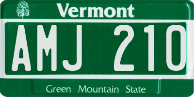 VT license plate AMJ210
