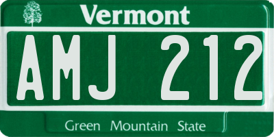 VT license plate AMJ212