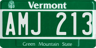 VT license plate AMJ213