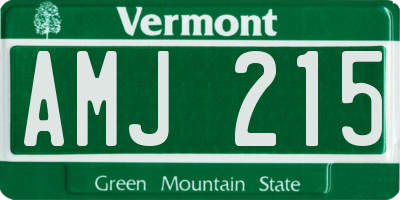 VT license plate AMJ215