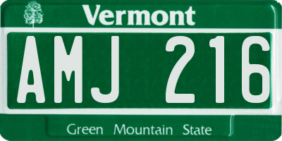 VT license plate AMJ216