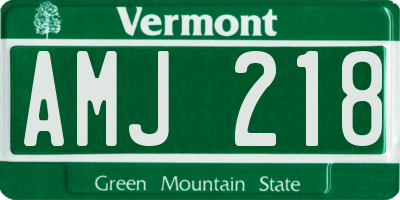 VT license plate AMJ218