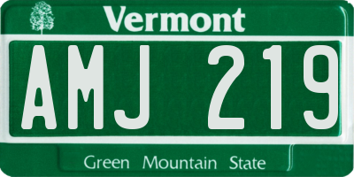 VT license plate AMJ219