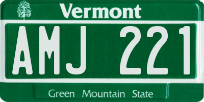 VT license plate AMJ221