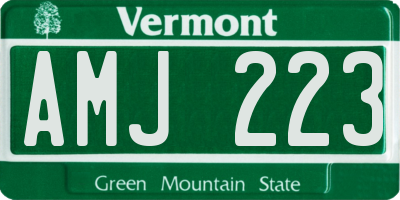 VT license plate AMJ223