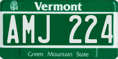 VT license plate AMJ224