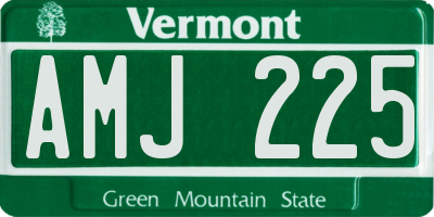 VT license plate AMJ225