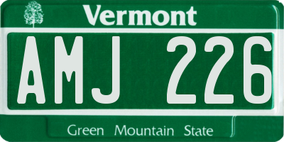 VT license plate AMJ226