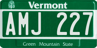 VT license plate AMJ227