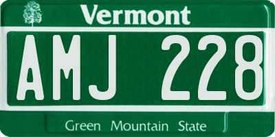 VT license plate AMJ228