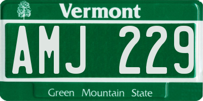 VT license plate AMJ229