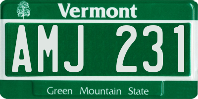 VT license plate AMJ231