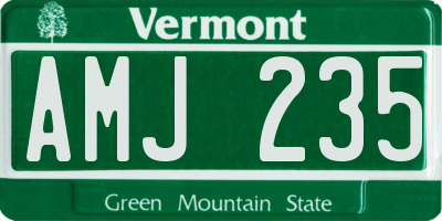 VT license plate AMJ235