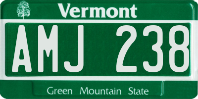 VT license plate AMJ238