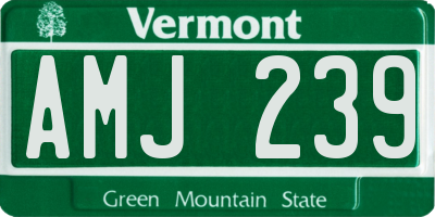 VT license plate AMJ239