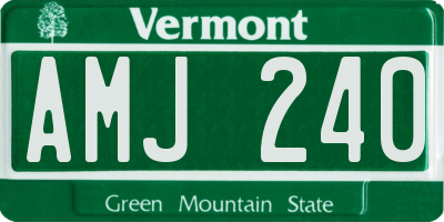 VT license plate AMJ240