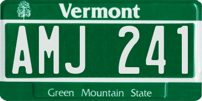 VT license plate AMJ241