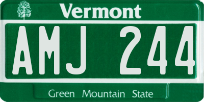 VT license plate AMJ244