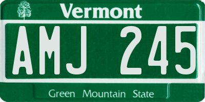 VT license plate AMJ245