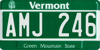 VT license plate AMJ246