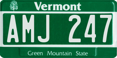 VT license plate AMJ247