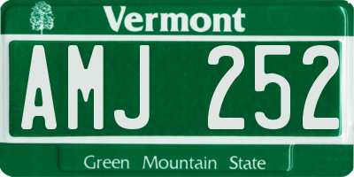 VT license plate AMJ252