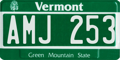 VT license plate AMJ253