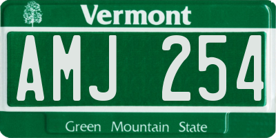 VT license plate AMJ254