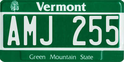 VT license plate AMJ255