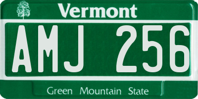 VT license plate AMJ256