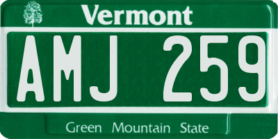 VT license plate AMJ259