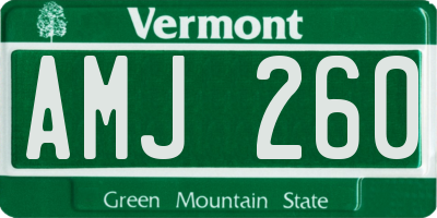 VT license plate AMJ260