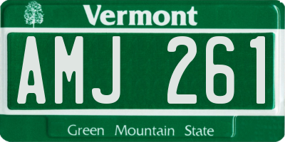 VT license plate AMJ261