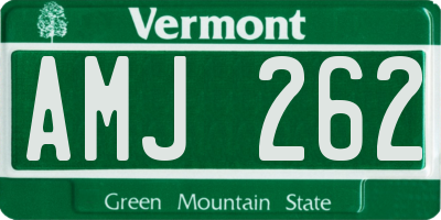 VT license plate AMJ262