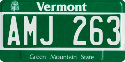 VT license plate AMJ263